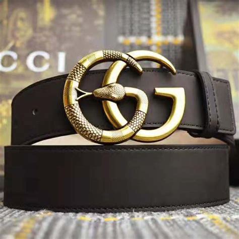 gucci snake leather belt|Gucci Leather belt with Double G buckle with snake.